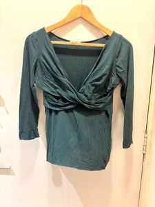 Beautiful Twist Front Top - Dark Teal