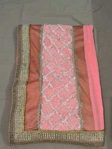 Elegant Pink Embroidered Saree