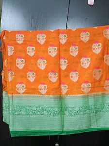 Orange Banarasi Saree