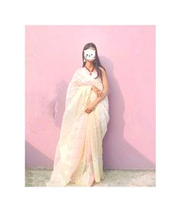 💛Elegant Cream Organza Saree💫✨