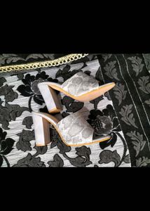 Grey Block Heels
