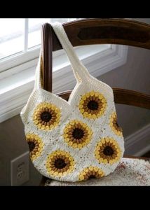 Sunflower crochet Bag