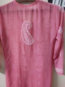Pink Embroidered Kurta