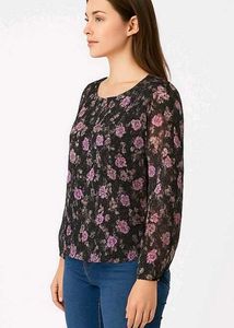 Navy Floral Sheer Top✨