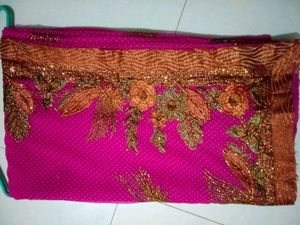 Decorated Rose Saree