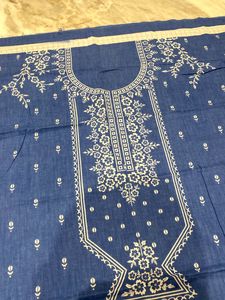 Blue &amp; White Dress Material