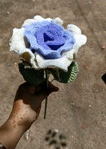 Handmade Crochet Thai Rose In Purple