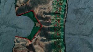 Elegant Green &amp; Gold Blouse