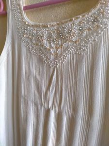 Beaded White Tank Top