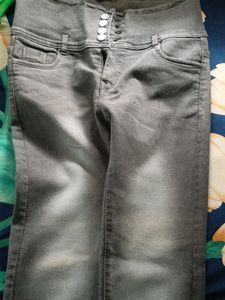 High Waist Jeans With Rough Size 30