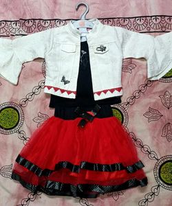 Cute Red &amp; Black Party Dress with Hat
