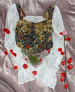 Floral Corset Crop Top