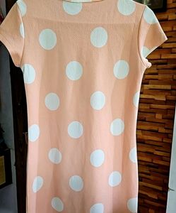 New Peach Polka Dot Dress