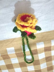 Crochet Rose Flower Bag Charm Keychain