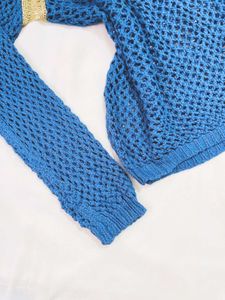 B2G2 🎁Pinterest Crochet Blue Pullover D