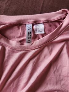 H&amp;M Long Sleeve Microfibre Top Dusty Pink/S