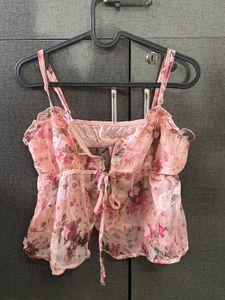 Floral Ruffled Corset Top