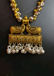 Silver And Golden Jewellery Set
