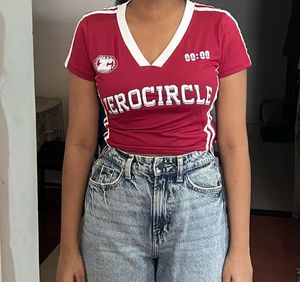 Savana Jersey Red Crop Top
