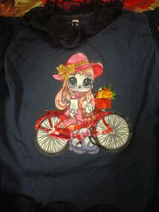 Cartoon Girl on Bike Sweatshirt