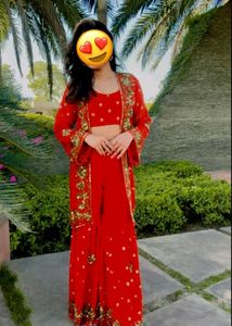 Orange &amp; Gold Embroidered Indian Outfit