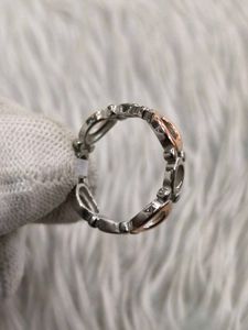 Pandora Sterling Silver &amp; Rose Gold Ring