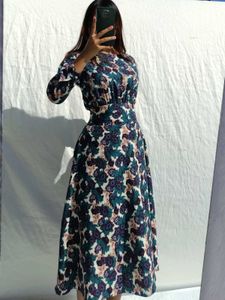 Floral Maxi Fit And Flare Aline Dress