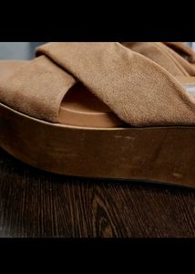 Suede Criss-Cross Platform Sandals