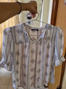 Printed Peasant Blouse