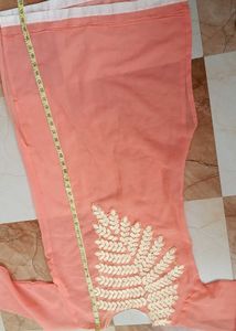 Peach Colour Embroidered Kurta