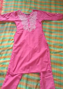 Pink Embroidered Kurta Set