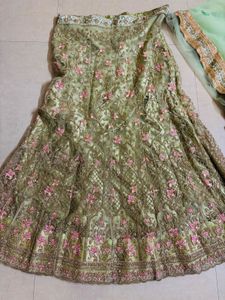 Embroidered Lehenga Skirt & Dupatta Set