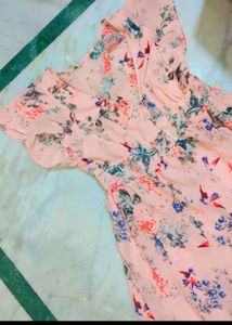 Pink Dress Floral Prints For 30 Bust