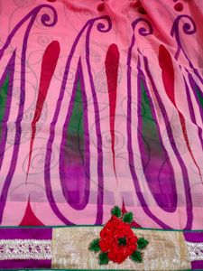 Elegant Floral Saree with Blouse