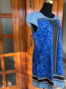 Blue Paisley Print Dress