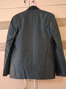 Gray Band Collar Blazer