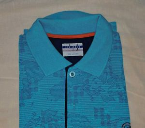 Stylish Blue Patterned Polo Shirt