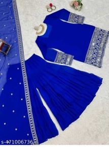 Royal Blue Sharara Suit