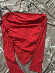 Red Long Sleeve Top