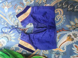 Green &amp; Blue Embroidered Saree Set