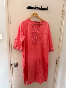 Coral Embroidered Kurta pant set