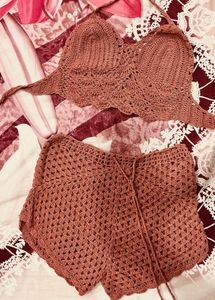 Crochet Top & Shorts Set
