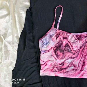 18137. Pink Marble Crop Top