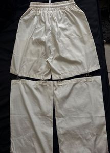 White detachable pants