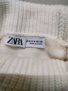 Cream Cropped Turtleneck Sweater