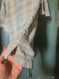 Oversized Cubon Collar Check Shirt