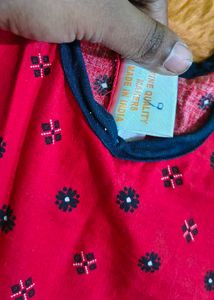 Red Printed Girls Dress