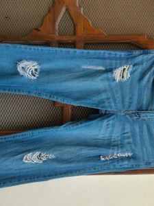Pinterest-y Ripped Blue Bootcut Jeans