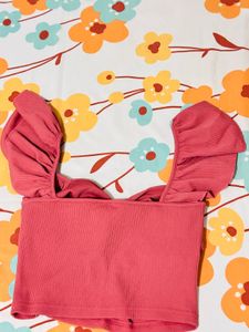 Cute Pink Ruffle Top