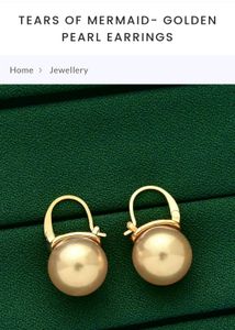 TEARS OF MERMAID- GOLDEN PEARL EARRINGS